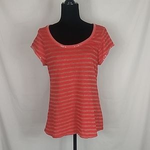 I jeans by Buffalo red/silver sparkly top. Large